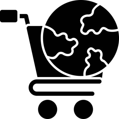 Alışveriş arabası. Basit resimleme