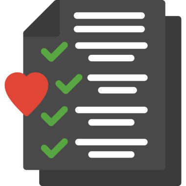 kalp aşk belgesi simgesi doldurulmuş ana hatlar biçiminde