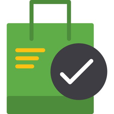 çanta çanta kontrol simgesi doldurulmuş taslak biçimi