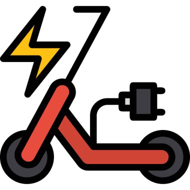 Elektrikli araba simgesi vektör illüstrasyonu