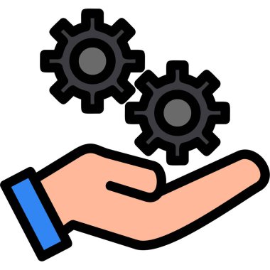 dişli simgesini tutan el