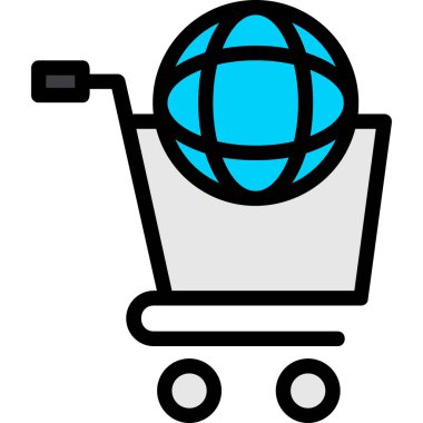 İnternet küresi alışveriş simgesi