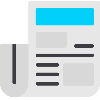 Gazete gazete simgesi düz stil