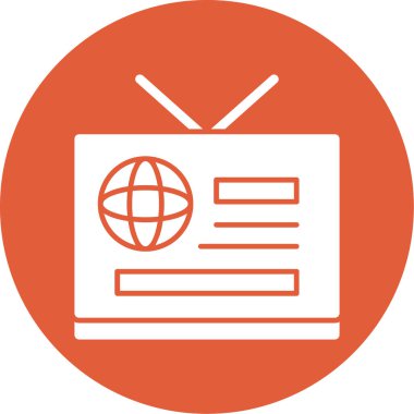 Televizyon. Web simgesi basit illüstrasyon