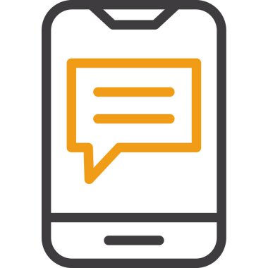 mobil sohbet simgesi. ağ ve izole edilmiş akıllı telefon vektör sembolü