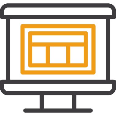 Bilgisayar monitörü web simgesi, vektör illüstrasyonu