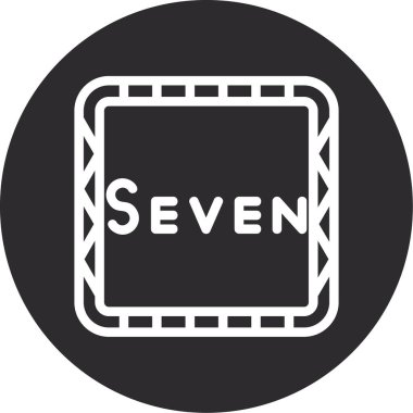 Moda tasarım tarzında yedi simge. Beyaz arkaplanda izole edilmiş daire simgesi. 76 simgesi basit ve modern düz sembol.