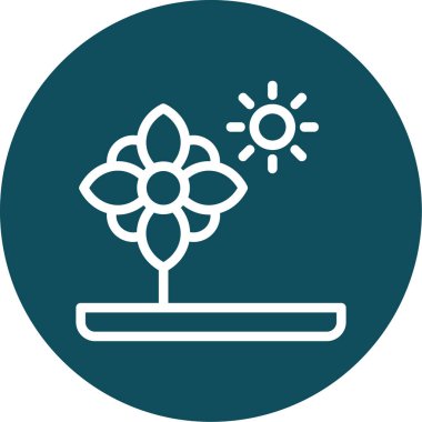 Çiçek. Web simgesi basit illüstrasyon