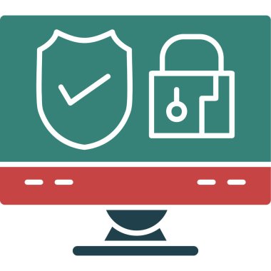 Güvenli vektör glyph düz renk simgesi