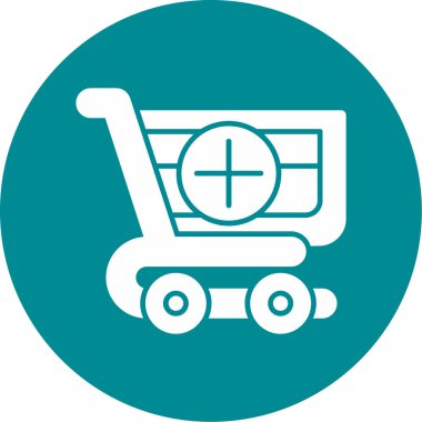 Sepet simgesi, vektör illüstrasyonu ekle