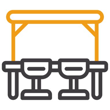 Yapı ve endüstri renkli çizgi simgesi.