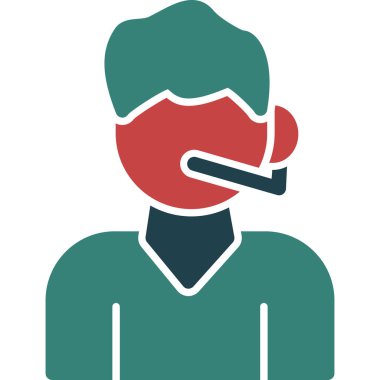 Sigara ikonlu bir adam.