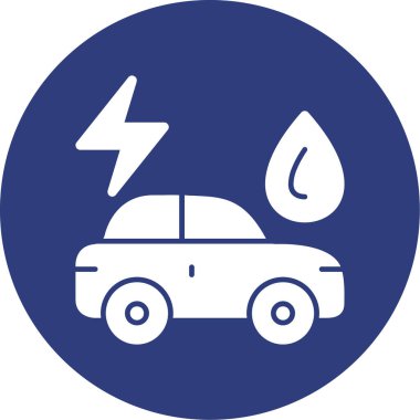 Elektrikli araba simgesi vektör illüstrasyonu