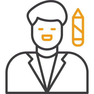 İzole edilmiş tek bir adamın vektör çizimi