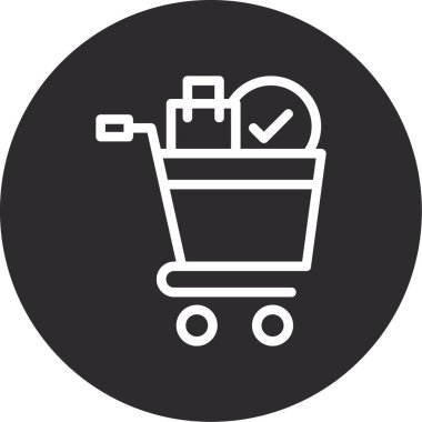 Sepet ikonu vektör illüstrasyonu