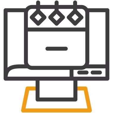 Bilgisayar masaüstü simgesi. Bilgisayar vektör simgesini özetle. beyaz üzerine izole edilmiş renk