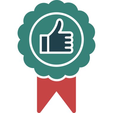 Rozet vektör simgesi. biçim renk düz sembolüdür, yumuşak renkli renkler, yuvarlak açılardır.