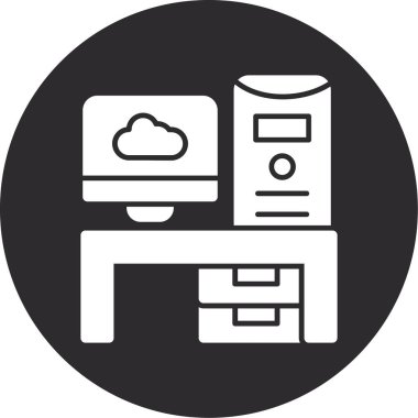 bulut hesaplama simgesi, vektör illüstrasyonu