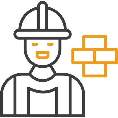 Taslak biçiminde mühendis inşaat işçisi simgesi