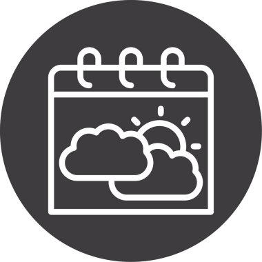 Bulut takvimi. Web simgesi basit illüstrasyon