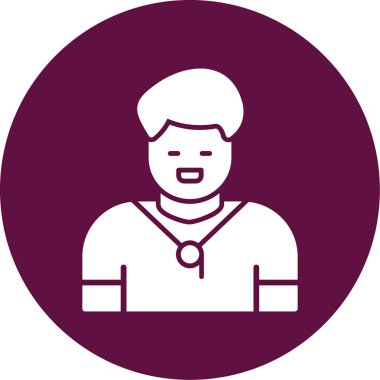 Sakallı ve yuvarlak çizgi ikonlu avatar erkek.