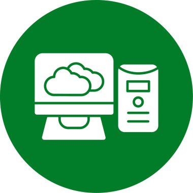 bulut hesaplama simgesi, vektör illüstrasyonu