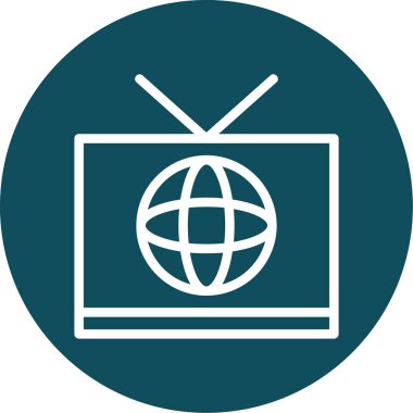 Televizyon. Web simgesi basit illüstrasyon