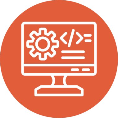Geliştirme için web simgesi, bilgisayar simgesinin vektör illüstrasyonu