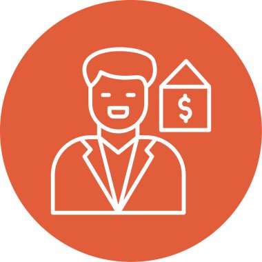 Emlak düz simgesi, vektör illüstrasyonu