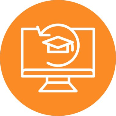 Çevrimiçi Eğitim. Basit illüstrasyon