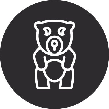 Ayı. Web simgesi basit illüstrasyon