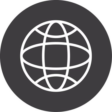 Globe web simgesi, basit vektör illüstrasyonu