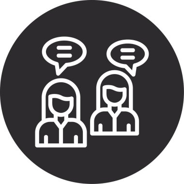 İnsanlar ikonu yönetir. Beyaz arkaplanda izole edilmiş basit bir çizim. insanlar ve