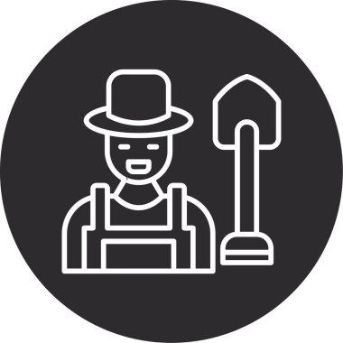 çiftçi ikonu vektör illüstrasyonu