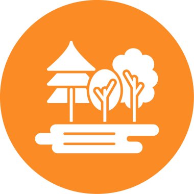 Bir ağaç simgesinin vektör illüstrasyonu