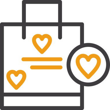 çanta çanta aşk simgesi doldurulmuş dış hat biçimi