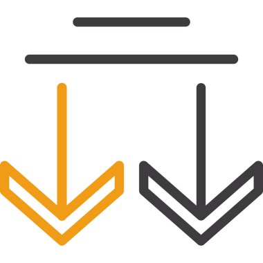 Oklar Çizgisi Aşağı simge vektör illüstrasyon tasarımı