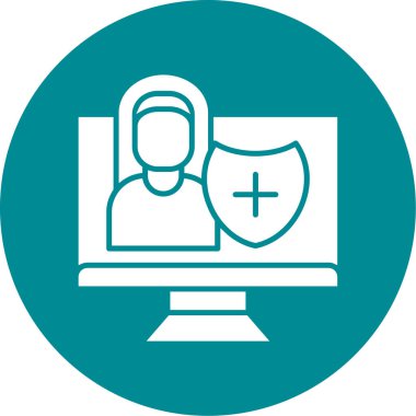 Çevrimiçi Güvenlik Vektör Satırı Simgesi