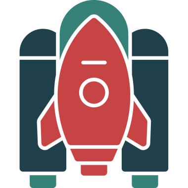 Roket. Web simgesi basit illüstrasyon