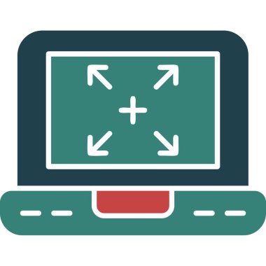 Dizüstü bilgisayar simgesi vektör çizimi