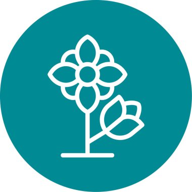 Çiçek. Web simgesi basit illüstrasyon