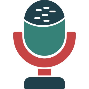 Mikrofon. Web simgesi vektör illüstrasyonu