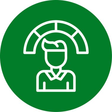 İnsan ve simgenin vektör illüstrasyonu