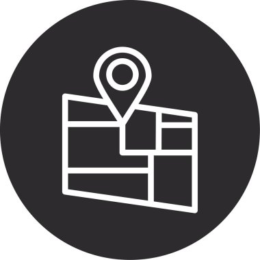 konum haritası pin simgesi ana hat biçiminde