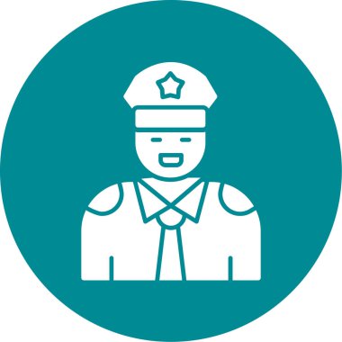 Polis. Web simgesi basit illüstrasyon