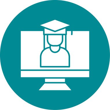 Dizüstü bilgisayarlı bilgisayar monitörünün vektör simgesi