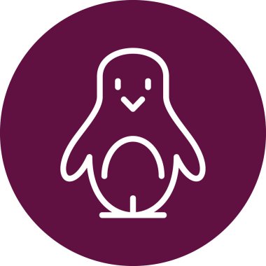 Sevimli penguen ikonu. vektör illüstrasyonu