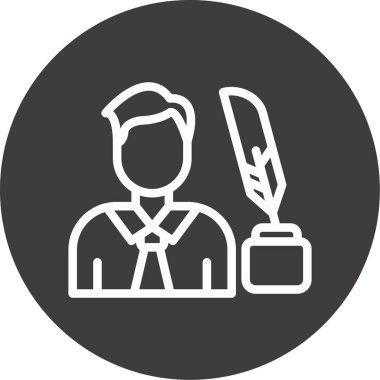 Fırça simgesi olan bir adamın vektör çizimi