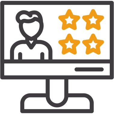 Müşteri değerlendirme simgesi. İzole edilmiş arkaplanda web tasarımı için müşteri geribildirim vektör simgelerinin basit çizimi