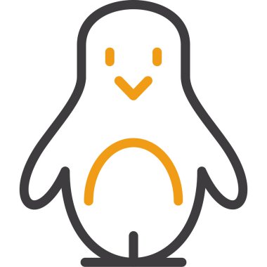 Üzgün yüzlü şirin bir penguenin vektör çizimi.